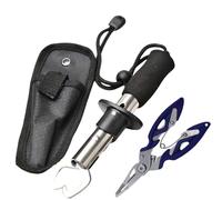 NiuLumea Lot de 15 pinces de pêche multifonctions avec coupe-ligne de tresse et fente pour enlever les anneaux de crochet, en acier inoxydable, poignée ergonomique en mousse EVA, design en aluminium