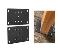 NiuLumea Lot de 2 bases de poteau pour colonne de terrasse en béton - Plaque d'ancrage en acier de 16,5 x 8,9 cm, noir, structures extérieures pour poteaux de courrier