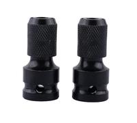 NiuLumea Lot de 2 clés à douille hexagonale 1/2" vers 6,35 mm, convertisseur en acier au chrome vanadium avec libération rapide, traitement d'électrophorèse, tête sertie antidérapante