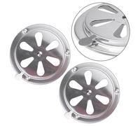 NiuLumea Lot de 2 grilles d'aération en acier inoxydable pour grille d'aération de barbecue et cuisinière d'échappement réglable (9,5 cm ; 12,5 cm)