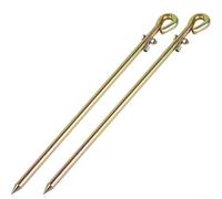 NiuLumea Lot de 2 piquets de terre portables de 45 cm pour clôture électrique à œil ovale pour antenne parabolique et mise à la terre Doré