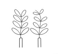 NiuLumea Lot de 2 treillis en métal pour plantes grimpantes en forme de feuille Monstera Pothos Hoya - Cadre métallique résistant à la rouille avec 20 sangles - 14 x 31 cm - Noir