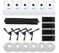 NiuLumea Lot de 21 accessoires d'aspirateur compatibles avec Ecovacs Deebot X2 et Omni, comprenant une brosse à rouleau principale, des brosses latérales, des chiffons de nettoyage, des sacs de