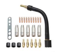 NiuLumea Lot de 25 pièces de rechange pour soudage MIG MB-15AK Torch, buses de gaz en cuivre, supports de pointe M6 08 mm, embouts de contact isolants inclus