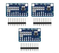 NiuLumea Lot de 3 convertisseurs I2C 16 bits pour module ADC, large tension 2,0 V-5,5 V avec taux d'échantillonnage élevé, instruments industriels et grand public (bleu)