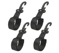 NiuLumea Lot de 4 clips de support de pagaie de kayak, sangles réglables en nylon, pour planche à pagaie, canoë, poussette, bouteille d'eau, fixation non invasive en D, noir