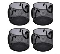 NiuLumea Lot de 4 paniers de fleurs pour nénuphar, lotus, poignées de transport intégrées, pot de fleurs aquatiques 17,8 x 17,8 x 15,2 cm (rond)