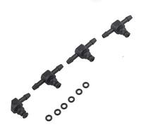 NiuLumea Lot de 4 raccords de tuyau de retour d'injecteur diesel en T pour systèmes de rails communs en L, plastique pour raccord de conduite de carburant avec joint d'étanchéité pour anneau, design