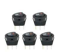 NiuLumea Lot de 5 interrupteurs à bascule LED rouges 12 V 20 A avec symbole de phare antibrouillard pour voiture, van et camion, pour noir