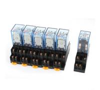 NiuLumea Lot de 6 relais de puissance électromagnétique DPDT 8 broches AC 110/120 V, montage sur rail DIN, relais miniature avec prise de contrôle de machine