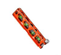 NiuLumea Mini règle de niveau magnétique avec boîtier en aluminium, pour lectures de 0 30 45 à 90 degrés, métal, pour niveau à bulle pour surfaces métalliques, base à rainure en V 6 à 23 cm (orange