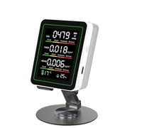 NiuLumea Moniteur de qualité de l'air intérieur 5 en 1 avec HCHO, TVOC, détection de température et d'humidité, écran couleur de 18", batterie de 30 heures pour la vie, la maison, le bureau, le