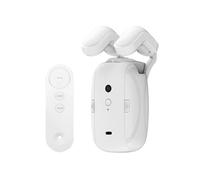 NiuLumea Ouvre-rideau électrique avec télécommande romaine en forme de U et rail en forme de I, batterie 4000 mAh, blanc