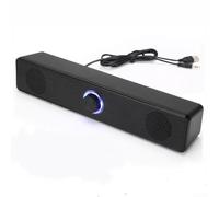 NiuLumea Petite barre de son 2 canaux tout-en-un avec connexion optique USB pour PC portable - Son surround clair noir 80 cm (type enfichable)