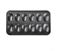 NiuLumea Plaque de cuisson en acier inoxydable sans 12 cavités pour mini gâteaux, biscuits et muffins, plaque de cuisson réutilisable, pour faire des desserts à faire soi-même, or ou noir