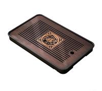 NiuLumea Plateau à thé en PVC, 36 x 24 cm, service à thé à drainage rapide avec design amovible, plateau d'égouttement à double usage pour infusion de thé Gongfu (B)