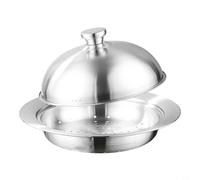 NiuLumea Plateau vapeur en acier inoxydable 304, panier vapeur empilable pour casserole, base triple épaisseur pour plaques à induction et à gaz, passe au four jusqu'à 250 °C, couvercle en verre