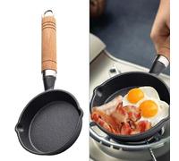 NiuLumea Poêle à frire en fonte non revêtue pour steak grillé, barbecue et petit déjeuner avec répartition uniforme de la chaleur et surface anti-adhésive naturelle, taille compacte pour petites