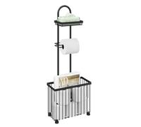 NiuLumea Porte-mouchoirs de salle de bain moderne avec étagère de rangement pour tablette, téléphone, montre, en acier au carbone, design pliable, 32,5 x 18 x 24,5 cm