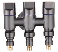 NiuLumea Pour vanne de dérivation d'eau robuste à 3 voies, répartiteur de robinet à triple sortie en acier inoxydable, connexion multi-appareils, anti-fuite, économie d'espace, argent