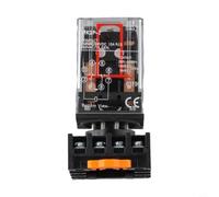 NiuLumea Relais de puissance à usage général MK2P-I DPDT 8 broches avec base de prise PF083A Indicateur LED 10 A (DC24V)