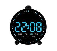 NiuLumea Réveil LED avec double alarme, compte à rebours et affichage de la date, fonction secondes sautées, horloge de chevet conviviale pour la maison et le bureau, noir