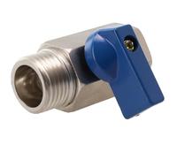 NiuLumea Robinet à boisseau sphérique en acier inoxydable 1/4 3/8 1/2 pouce fileté ASI 316, vanne d'arrêt quart de tour à double joint avec poignée en aluminium