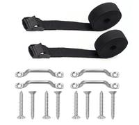 NiuLumea Sangle d'arrimage en nylon robuste de 1,2 m pour glacière de camping, kayak, bagage de bateau - 2,5 cm de large avec boucle à came, matériel en alliage de zinc, noir