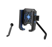 NiuLumea Support de téléphone pour moto avec double absorption des chocs, miroir à une main et support de tige de fourche, téléphones et GPS de 4,7 à 7,2", en silicone anti-vibrations (bleu)