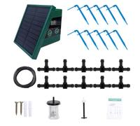 NiuLumea Système d'irrigation goutte à goutte solaire automatique pour jardin, balcon, tuyau de 10 m avec 30 durées d'arrosage et 10 modes d'intervalle, vert