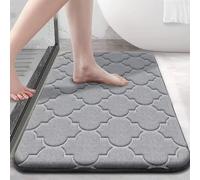NiuLumea Tapis de bain doux en mousse à mémoire de forme, 61 x 40,6 cm, gris/pour rouge/café/rose/noir/bleu - Absorbant, antidérapant, lavable en machine