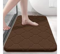 NiuLumea Tapis de bain doux pour mousse à mémoire de forme, 61 x 40,6 cm, tapis de salle de bain, baignoire ou douche, absorbant, antidérapant, lavable en machine, gris/pour rouge/café/rose/noir/bleu