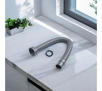 NiuLumea Tuyau de vidange flexible rétractable en PVC avec sortie de joint de 45/55 mm pour cuisine, salle de bain ou lavabo, raccord de tuyau d'eau gris