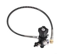 NiuLumea Valve de charge 7/8-14UNF pour double jauge, adaptateur de recharge de 6000 PSI avec valve de sécurité et tuyau de 50 cm