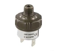 NiuLumea Valve de commande de commutateur de pression pour compresseur d'air, filetage NPT 12 V DC, alliage d'aluminium, plusieurs plages PSI disponibles (110-140 PSI NPT1/8)
