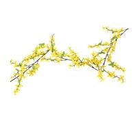 NiuLumea Vigne de fleurs artificielles pour clôture extérieure, vigne forsythia jaune pour vigne de printemps en plastique pour jardin, terrasse, balcon, mur et treillis