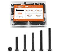 NIULUNBAO Lot de 40 vis à tête cylindrique M6 x 30 mm, 35 mm, 40 mm, 45 mm, 50 mm, en alliage d'acier de qualité 10,9, finition oxyde noir, entraînement hexagonal, entièrement fileté, assortiment de
