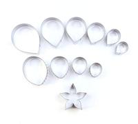 niumanery 11pcs Gum Paste Flower Mold Austin Rose Petal Calyx Leaf Cutter Set Sugar Craft