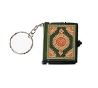 niumanery Mini Ark Coran Livre Véritable Papier Peut Lire Arabe Le Coran Porte-clés Bijoux Musulman Vert