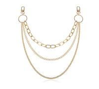 niumanery Punk Biker Jeans Link Pants Keychain Mutil Layer Chunky Waist Belt Wallet Chain Gold