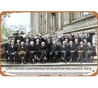 NIUMOWANG Plaque en métal - avec noms 5ème Conférence de Solvay sur la mécanique quantique, 30,5 x 20,3 cm