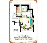 NIUMOWANG Plaque en métal - Floorplan of The apt from Barefoot in The Park 30,5 x 20,3 cm