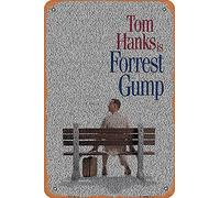 NIUMOWANG Plaque en métal - Texte portrait de Tom Hanks as Forrest Gump avec script complet du film Forrest Gump 30,5 x 20,3 cm