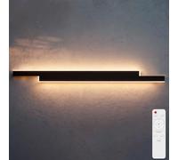 niuniaj 30W LED Applique Murale Villa Noire - 120CM Applique Murale Longue avec Télécommande, Étanche IP65 Acrylique pour Intérieur et Extérieur - Jardins, Terrasses, Chambre, Salon