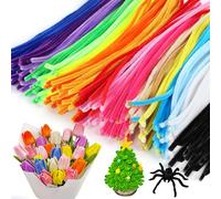 Niuny Fil Chenille 200pcs Cure Pipe 20 couleurs Chenille Loisir Creatif 30cmx6mm Pipe Cleaners Cure Pipes Chenilles Tiges Chenilles Cure-Pipe Pour Fournitures De Bouquet De Fleurs Et De Décoration DIY