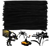 Niuny Fil Chenille 200pcs Cure Pipe Noir Chenille Loisir Creatif 30cmx6mm Pipe Cleaners Cure Pipes Chenilles Tiges Chenilles Cure-Pipe pour Fournitures De Bouquet De Fleurs Et De Décoration DIY