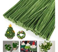Niuny Fil Chenille 200pcs Cure Pipe Verts Chenille Loisir Creatif 30cmx6mm Pipe Cleaners Cure Pipes Chenilles Tiges Chenilles Cure-Pipe Pour Fournitures De Bouquet De Fleurs Et De Décoration DIY