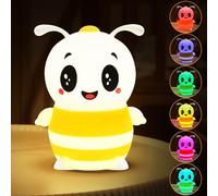 Niuny Forme Les abeilles Créative Veilleuse Enfant,16 Couleurs+Télécommande Veilleuse Bébé Veilleuse Enfant Rechargeable+Contrôle tactile,1200 mAh Veilleuse Rechargeable Bebe Kawaii Deco Chambre Bebe