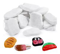Niuny Galets a Peindre 20pcs 3-5cm Galet Blanc Pierres Plates à Peindre Peinture DIY Naturelles Galets a Peindres Galet Marbre Lisses à Peindres pour Peinture Colorée Décoration et L'artisanat D'art