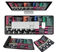 Niuny Grand Tapis de Souris Excel Français 1pcs Tapis Souris 60 * 30cm avec Raccourcis Clavier en français pour Office Excel et Word Powerpoint Windows Raccourcis Mouse Pad à Bords Cousus pour Bureau